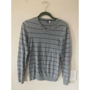 Men's DIVIDED by H&M Grey Striped Pullover Sweater